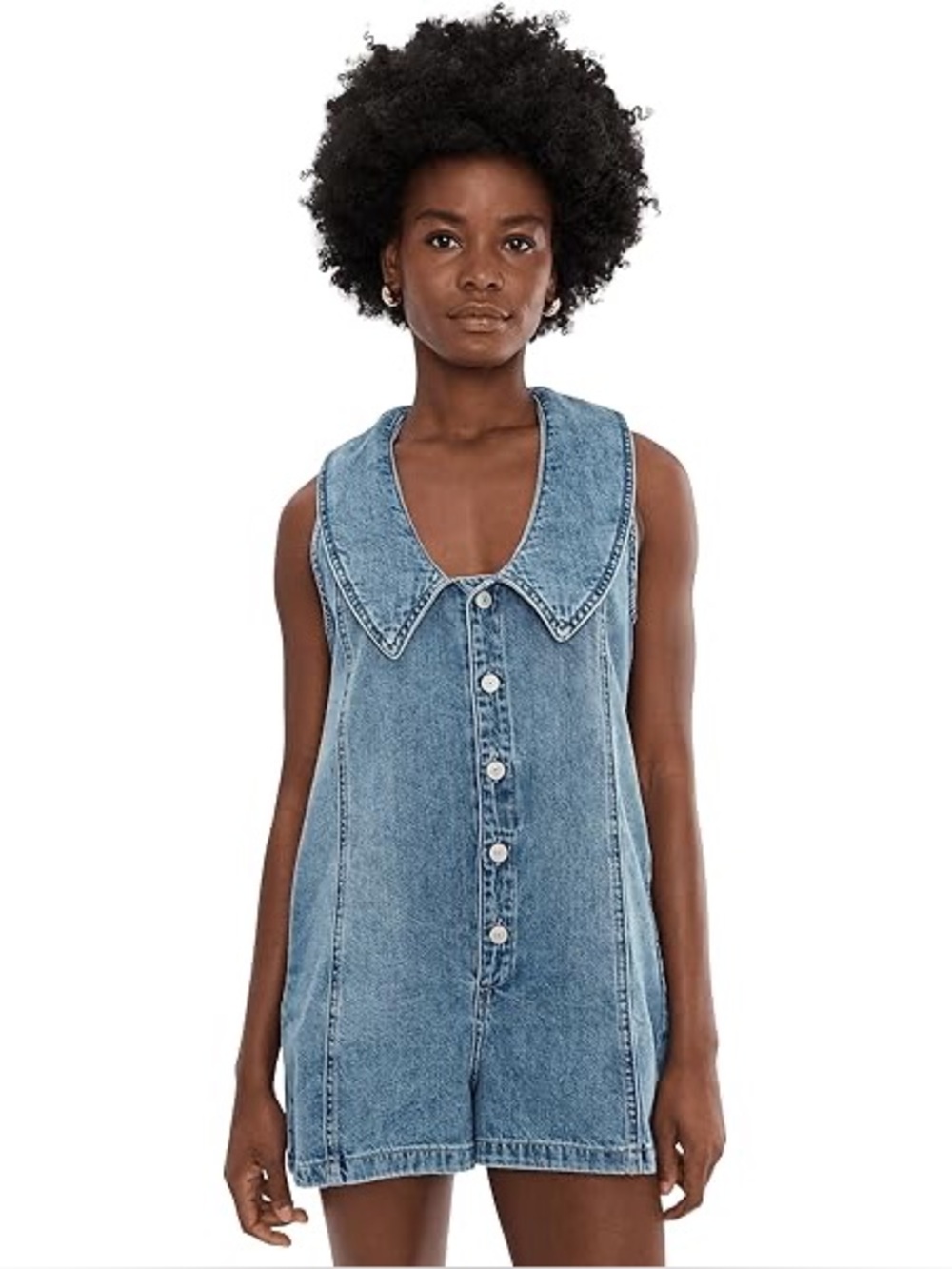 NWOT We The Free Dover Denum Playsuit Romper Denim Size Medium